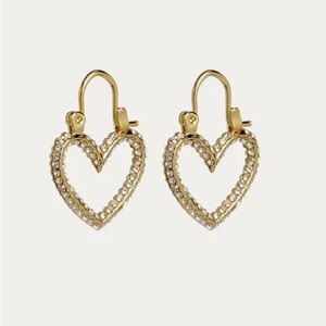 Sold out Luv AJ 14K gold mini pave heartbreaker hoops